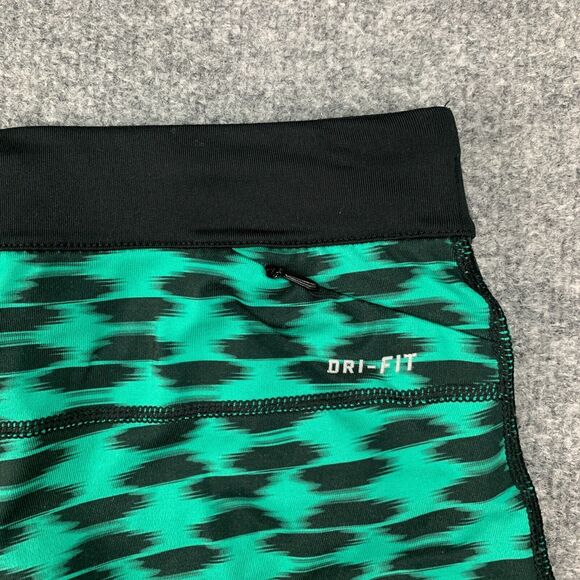 Nike Relay Printed Cropped Legging Women M Green Stretch Dri Fit Drawstring Pant - Picture 9 of 13